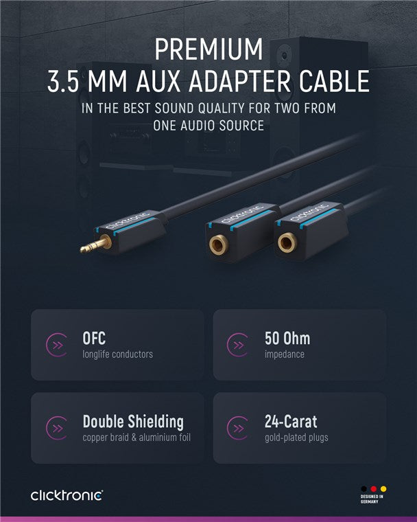3,5-mm-AUX-Adapterkabel, stereo