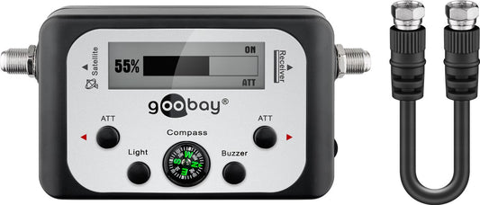 Satellite finder with digital level display + acoustic signal