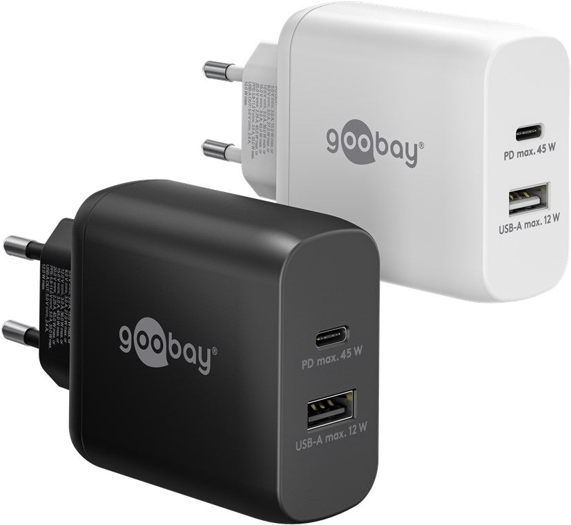 USB-C™ PD GaN dual fast charger (45W) white