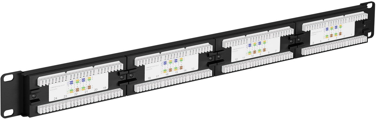 CAT 6 19-Zoll (48,3 cm) Patch Panel, 24 Port, (1 HE)