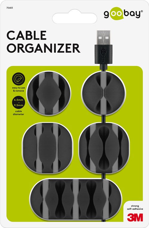 Cable management set, black