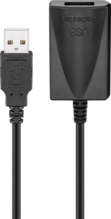 Aktif USB uzatma kablosu, 5 m, siyah