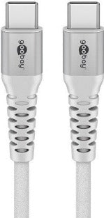 USB-C™ Supersoft textile cable with metal connectors, 2 m, white