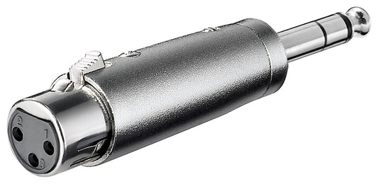 XLR adapter, AUX jack 6.35 mm, stereo plug to XLR socket