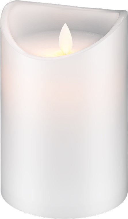LED real wax candle, white, 10 x 15 cm