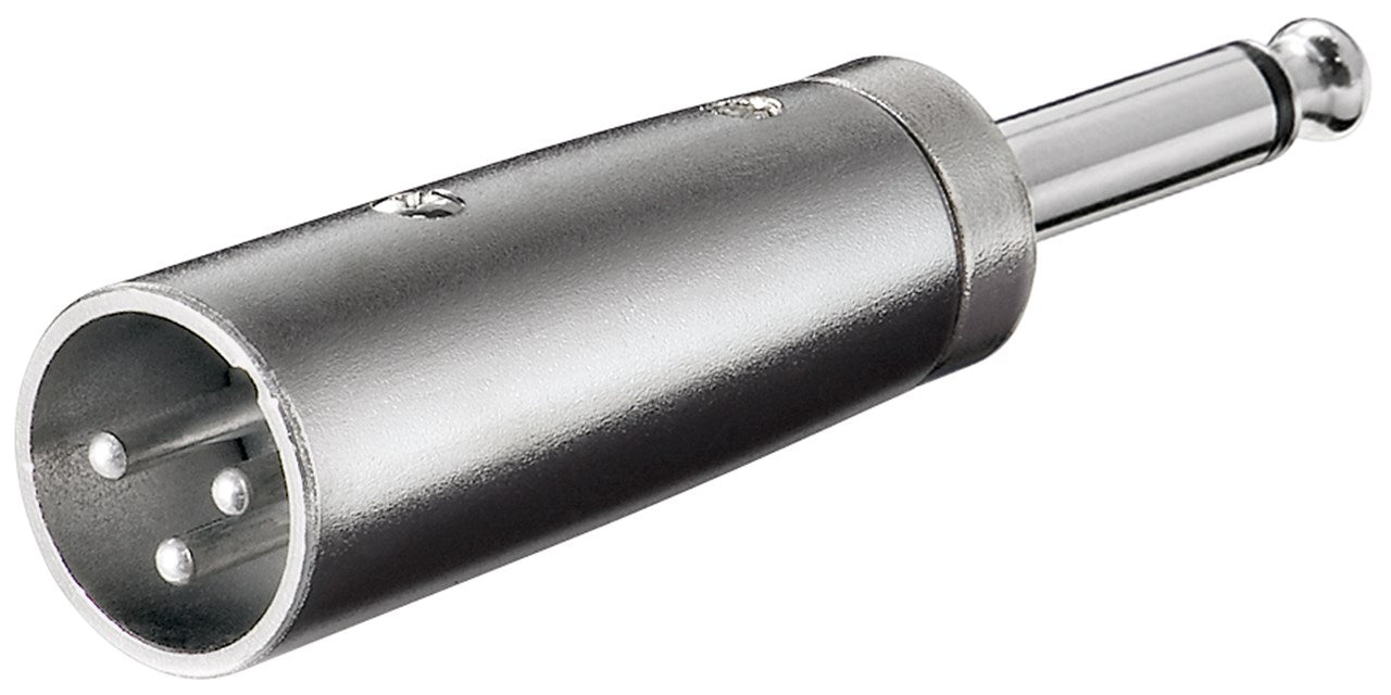 XLR adapter, AUX jack 6.35 mm, mono plug to XLR plug