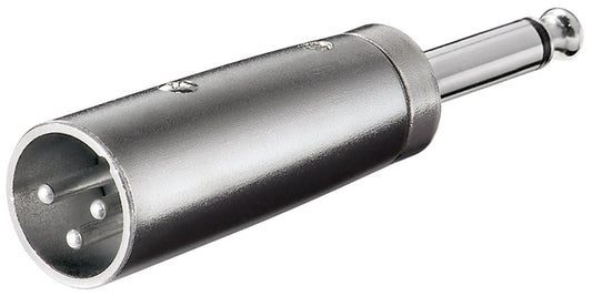 XLR adapter, AUX jack 6.35 mm, mono plug to XLR plug
