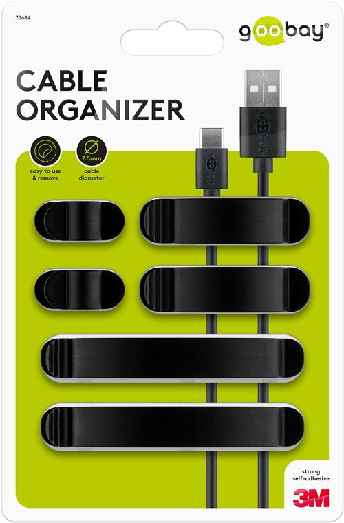 Cable management clip set, black