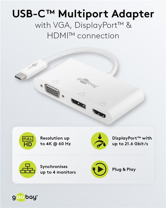 USB-C™ Multiport-Adapter auf VGA, DisplayPort™, HDMI™