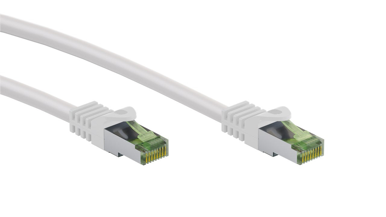 RJ45 patch cable with CAT 8.1-S/FTP raw cable, white