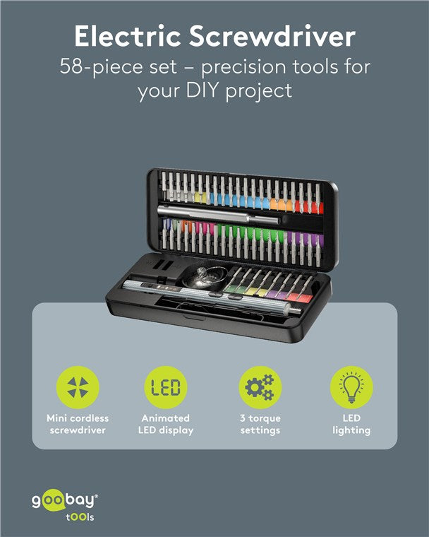 58in1 Elektrischer Schraubendreher mit 50-tlg. Präzisions-Bitsatz