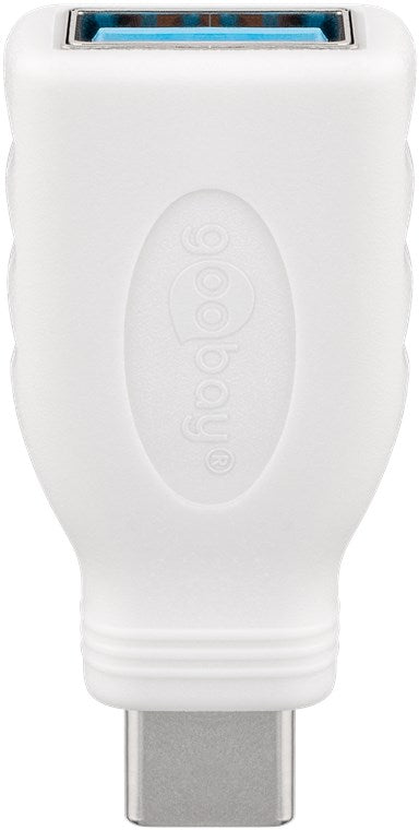 USB-C™/USB-A 3.0 OTG SuperSpeed adapter for charging cable, white