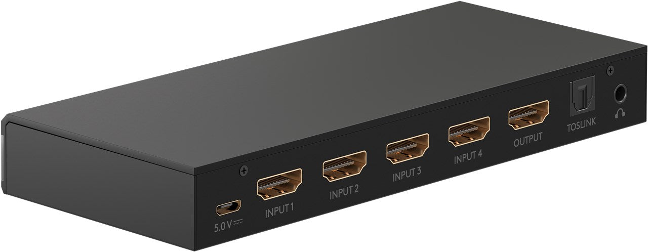 HDMI™ switch box 4 to 1 with audio output (4K @ 60 Hz)