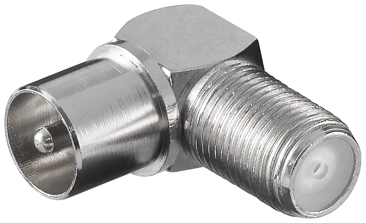Angle adapter: F socket > coax plug 90°