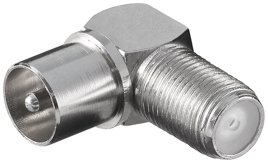 Angle adapter: F socket > coax plug 90°