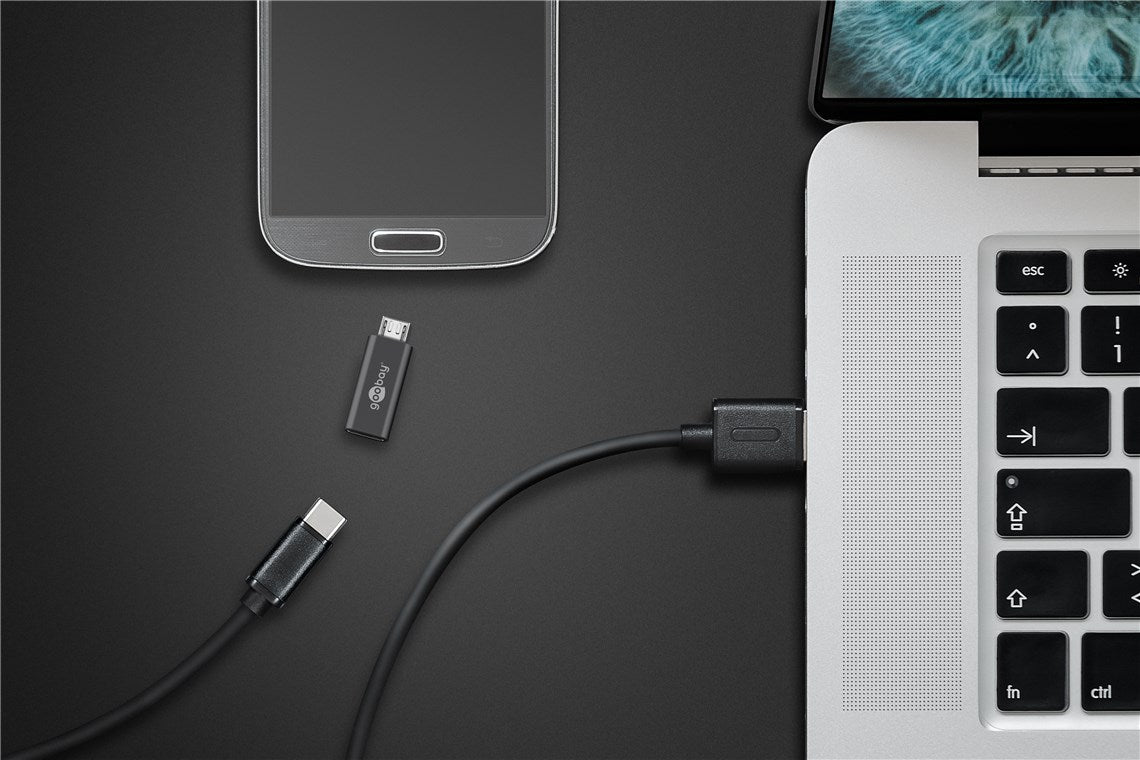 USB-Adapter Micro-USB auf USB-C™, OTG, grau