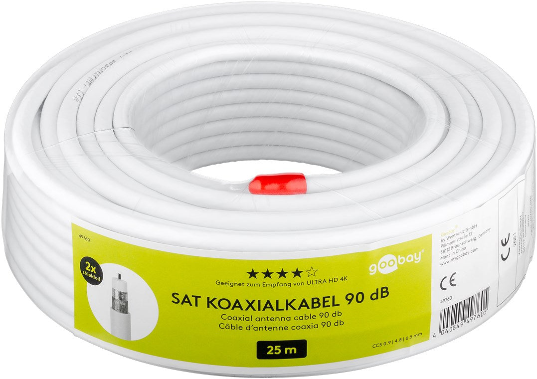 90 dB SAT coaxial cable, double shielded