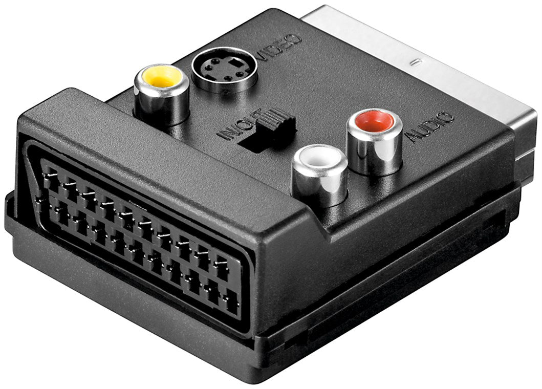 Scart to Composite Video and S-Video adapter, IN/OUT, with Scart pass-through