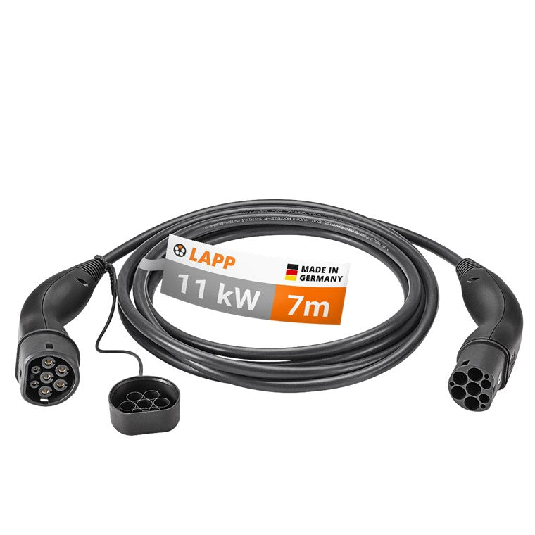 Type 2 charging cable, up to 11 kW, 7 m, black
