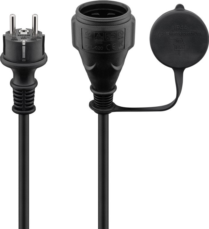 Netzkabel Outdoor, 25 m, Schwarz