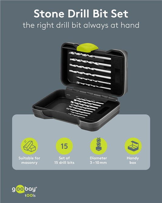 Steinbohrer-Set, 15-tlg.