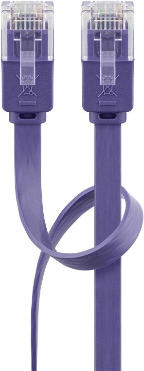 CAT 6 flat patch cable, U/UTP, purple