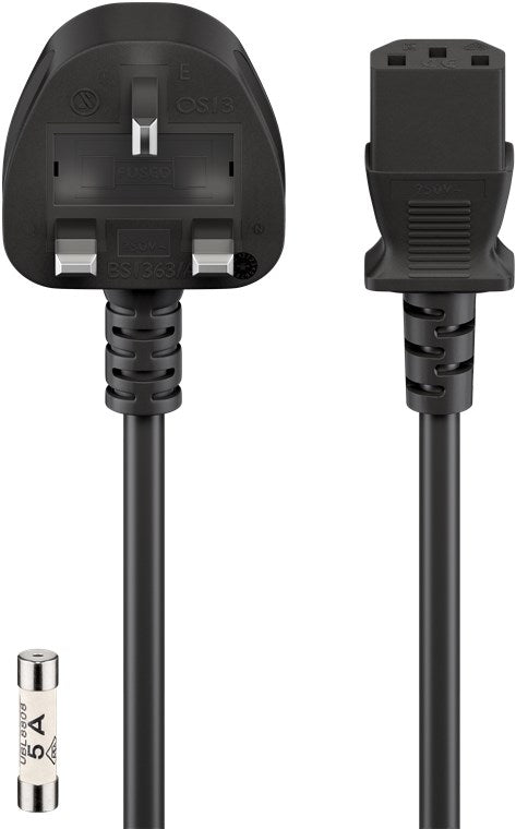Kaltgerätekabel UK, 1,8 m, schwarz, (3*1 mm²)
