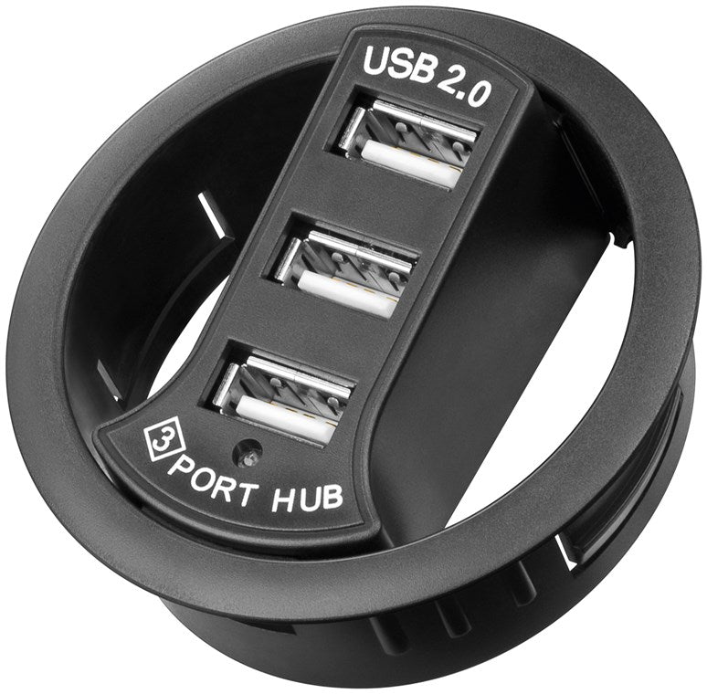 3-way USB 2.0 Hi-Speed built-in HUB/distributor