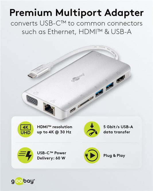 USB-C™ premium çoklu bağlantı noktası adaptörü
