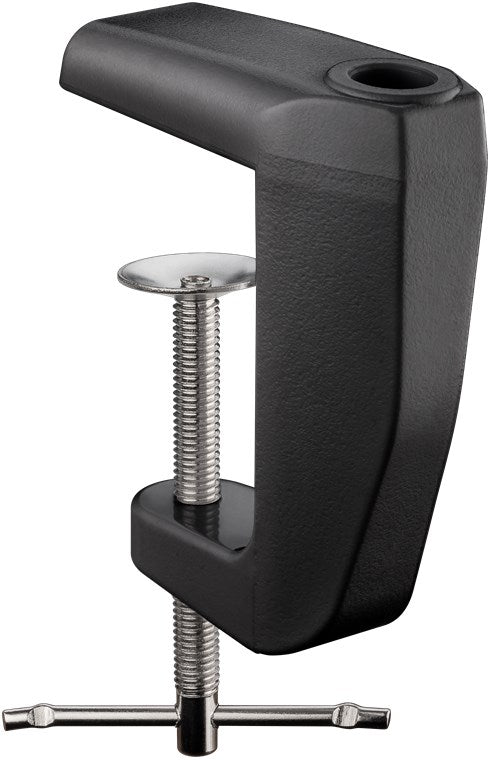 Replacement table clamp for magnifying lamps with articulated arm, black