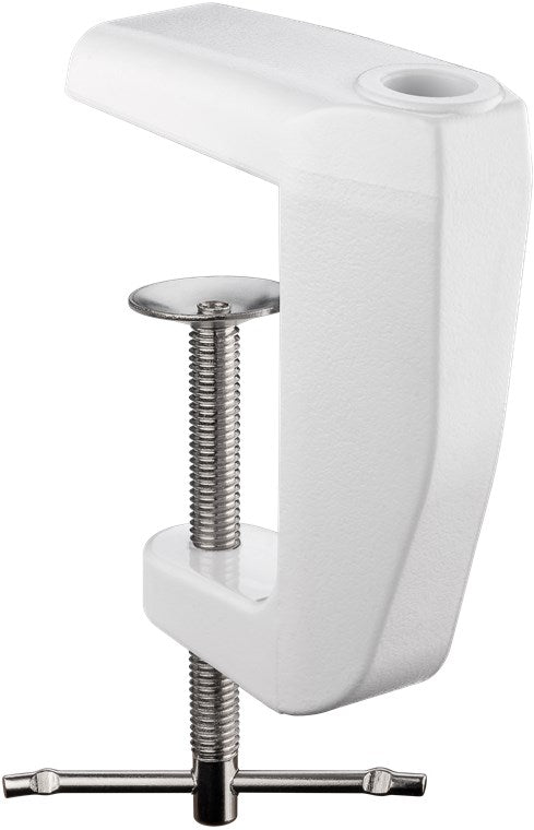 Replacement table clamp for magnifying lamps with articulated arm, white