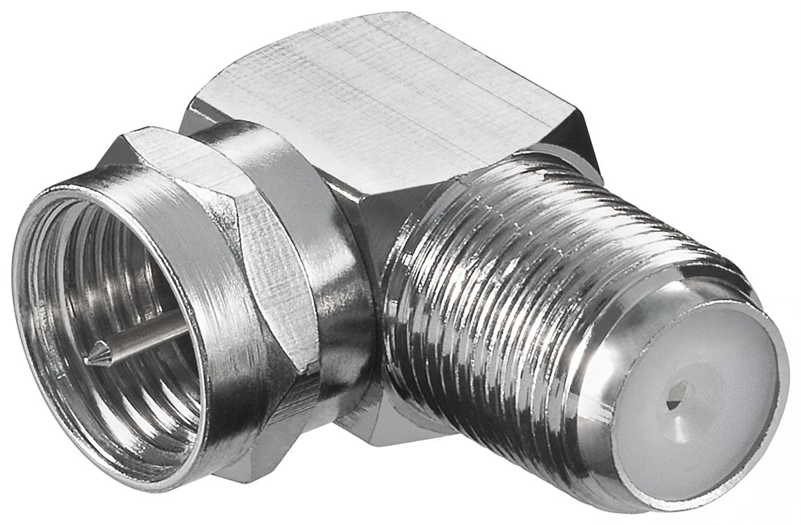 Angle adapter: F plug > F socket 90°