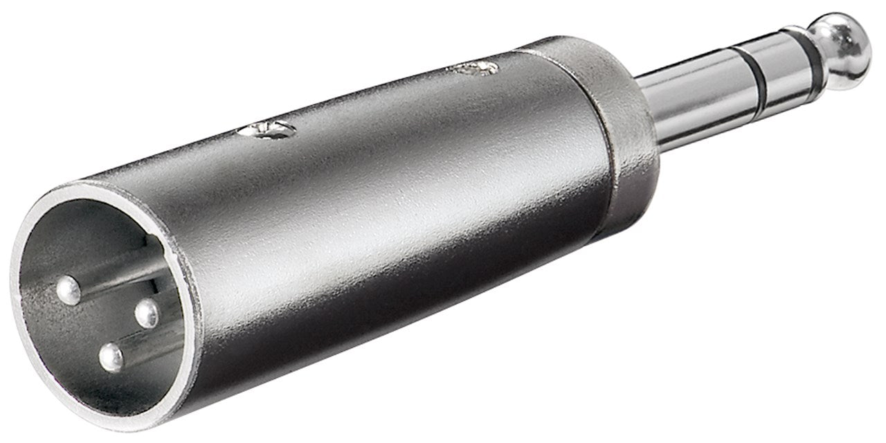 XLR adapter, AUX jack 6.35 mm, stereo plug to XLR plug