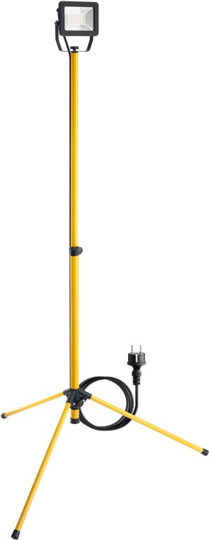 LED construction spotlight with telescopic tripod, 30 W