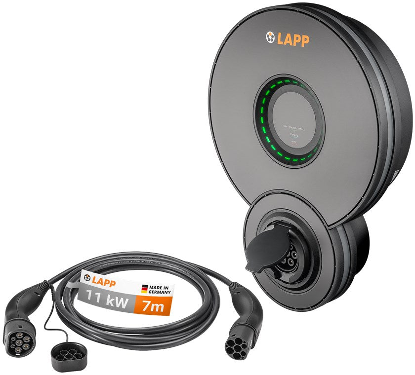 Wallbox Home Pro value set with type 2 charging cable, up to 11 kW, 7 m, black