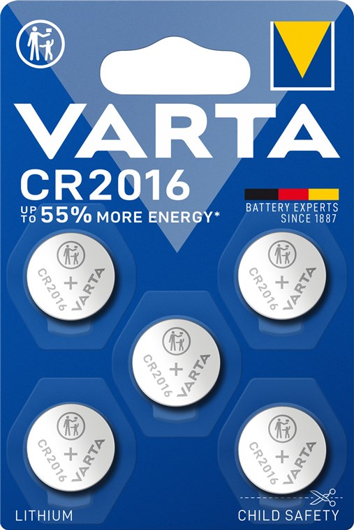 CR2016 (6016) battery, 5 pieces in blister