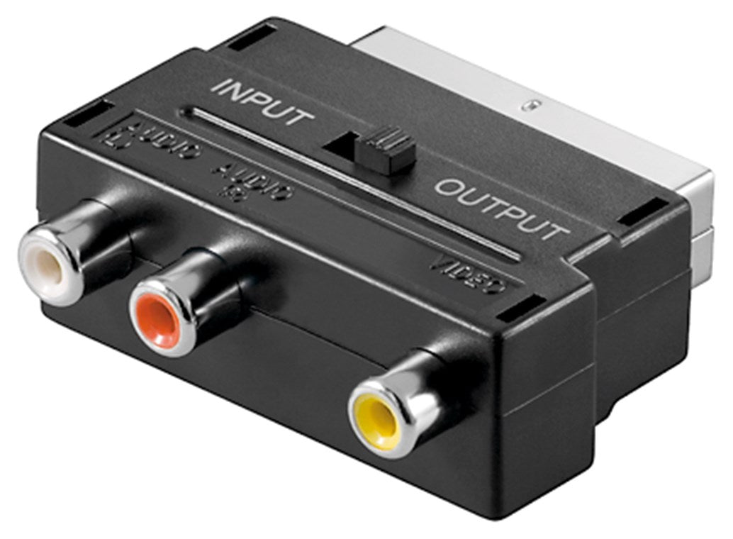Scart to Composite Audio Video Adapter, IN/OUT