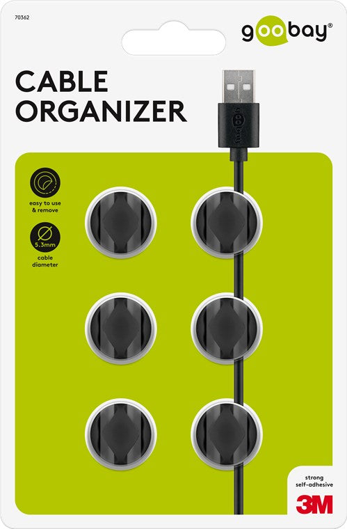 Cable management 2-slots, black