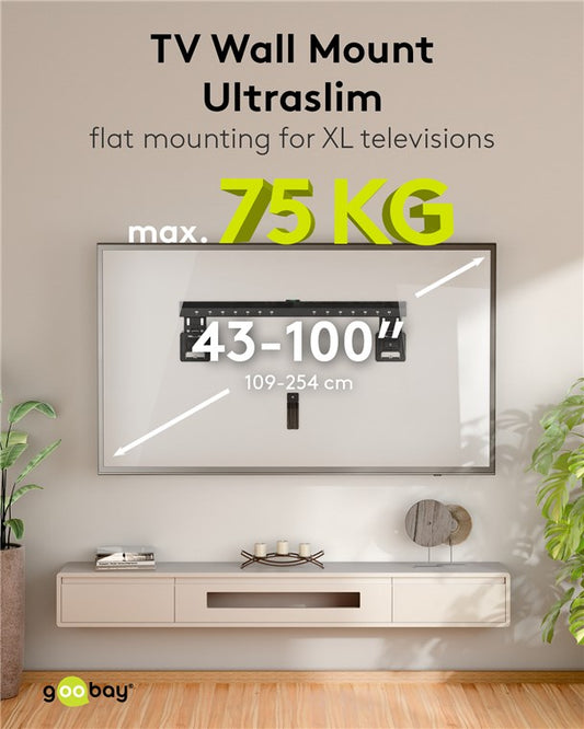 Ultraslim TV-Wandhalterung Basic FIXED (XL)