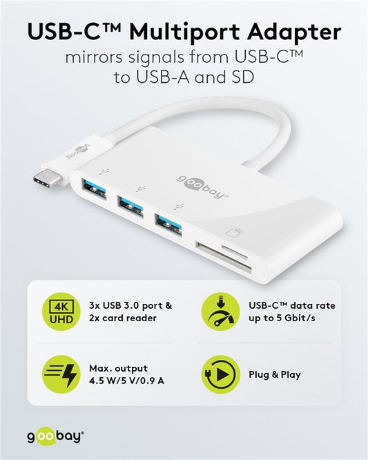 USB-C™ Multiport-Adapter auf 3x USB-A, Cardreader