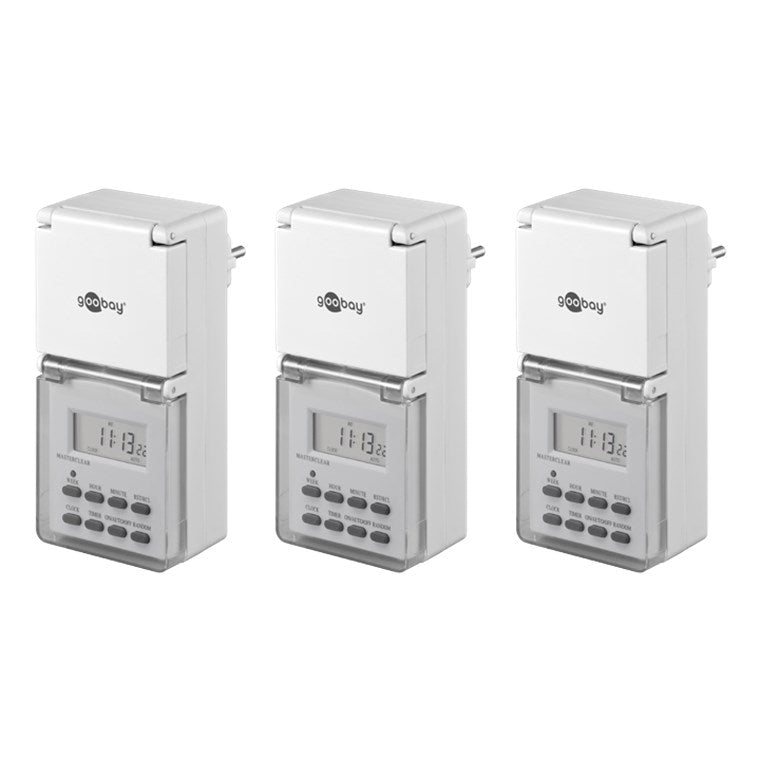 Set of 3, digital timer IP44