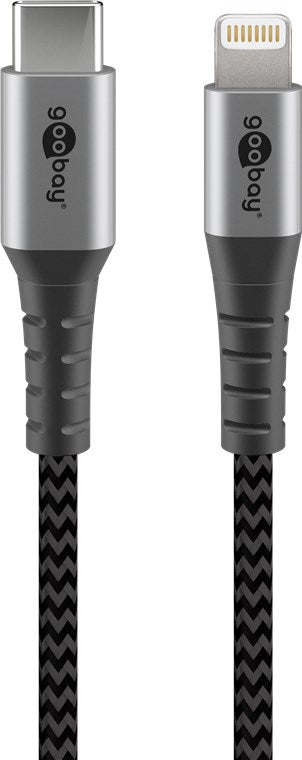 Lightning USB-C™ textile cable with metal connectors, 0.5 m