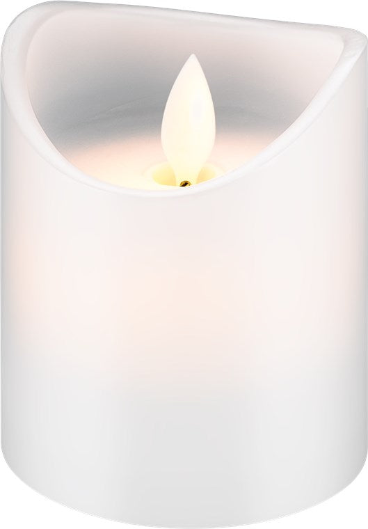 LED real wax candle, white, 7.5 x 10 cm