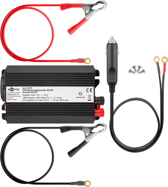 Kfz-Spannungswandler DC/AC (12 V - 230 V/300 W) USB