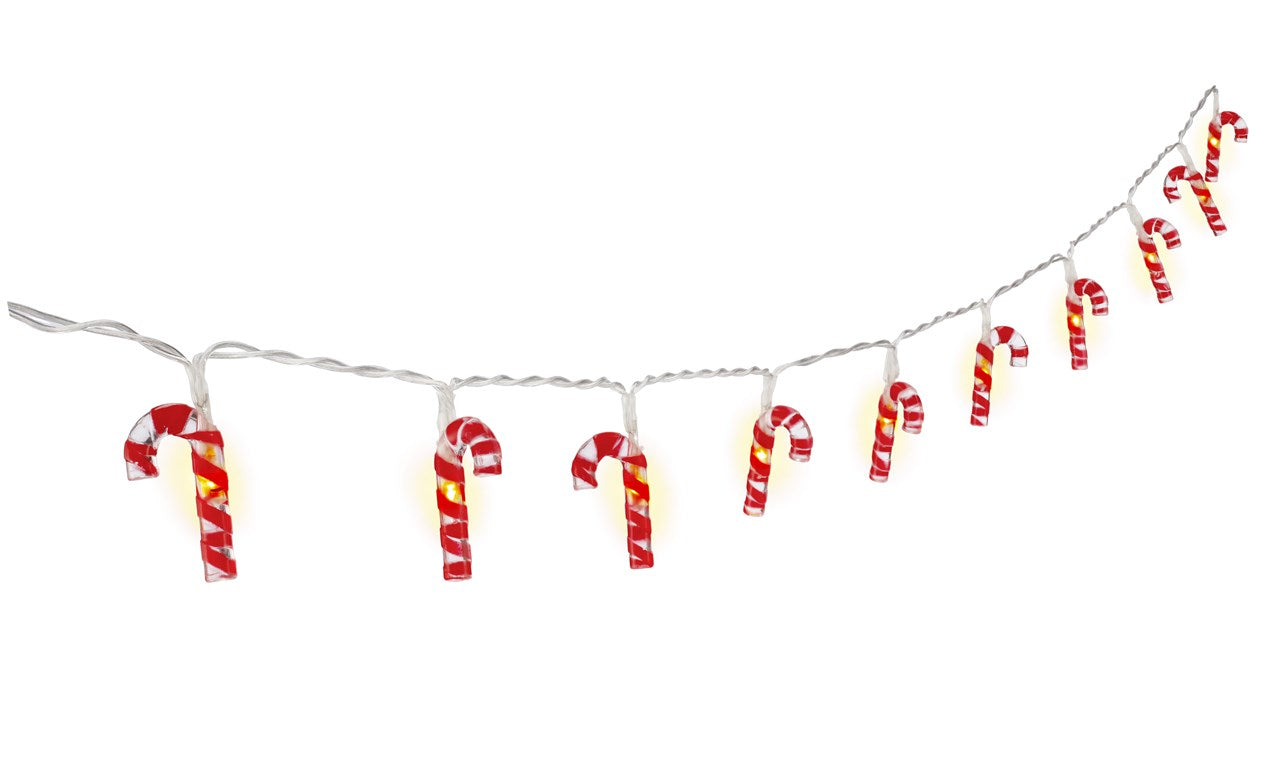 10 LED light chain "candy canes"