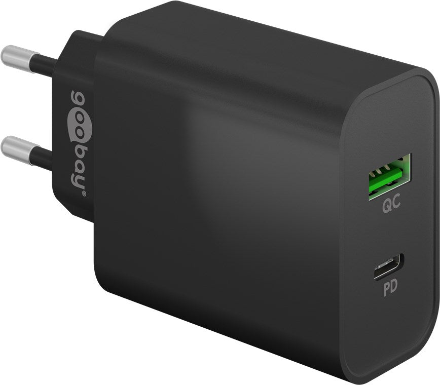 USB-C™ PD dual fast charger (45W) black
