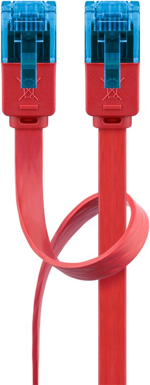 CAT 6A Flach-Patchkabel, U/UTP, rot