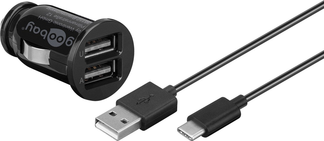Dual USB car charging set USB-C™, USB-A (12 W)