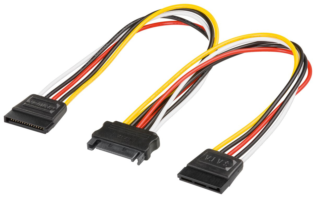 PC Y Stromkabel/Stromadapter, SATA 1x Stecker zu 2x Buchse