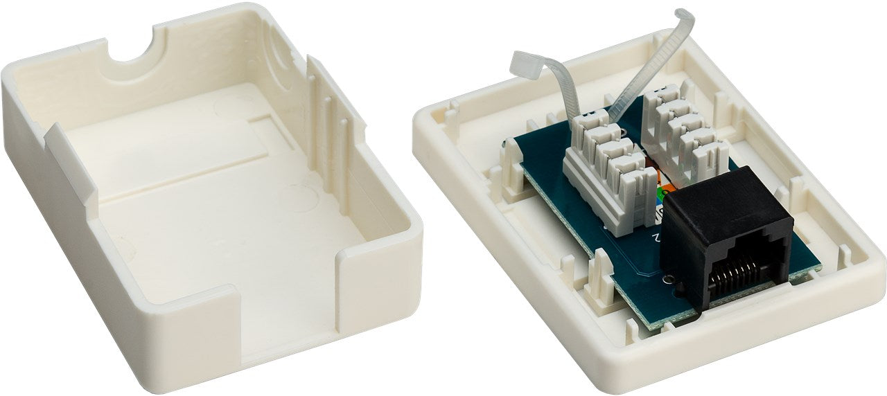 1-port RJ45 junction box, CAT 6, UTP